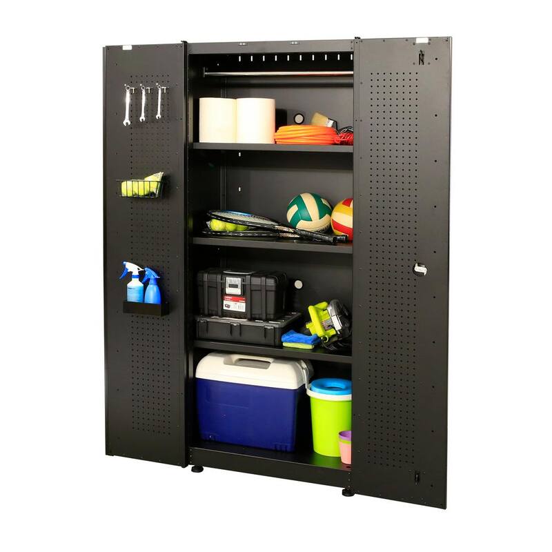 7-Piece Welded Steel Garage Storage System in Black D1076