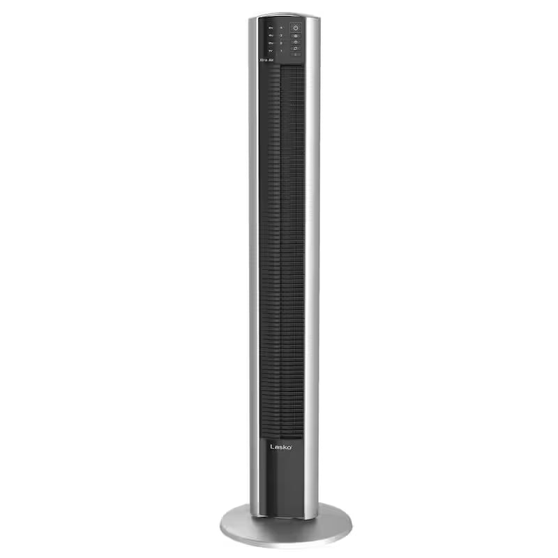 48 in. 4 Speed Silver Oscillating Tower Fan with Timer and Remote Control K994970