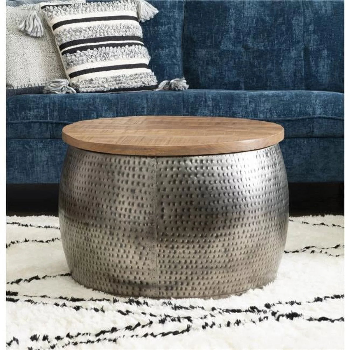 Drum Coffee Table with Storage J433489