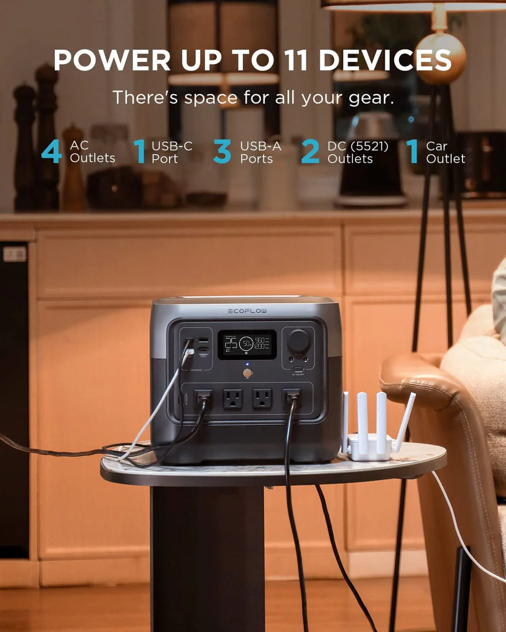 Portable Power Station 770Wh LiFePO4 Battery 1600W AC Outlets L508