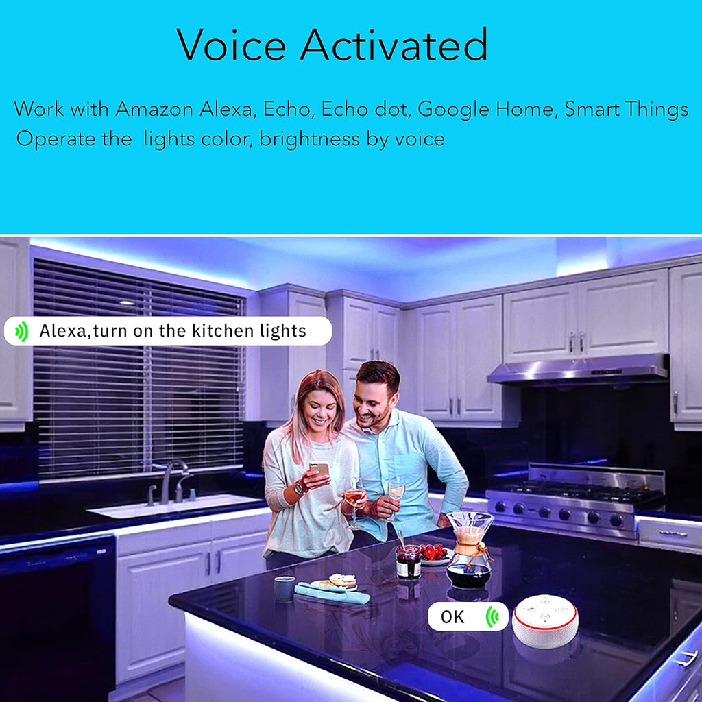 Under Cabinet Lighting Strip Lights White and Multi Color Dimmable 3 Lights Bar kit Pack of 2 G209386