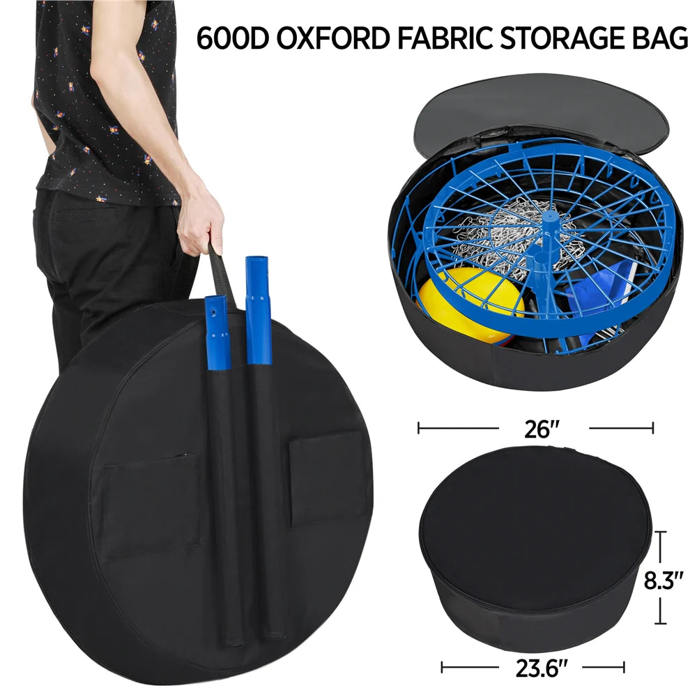 Portable Disc Golf Basket with 3 Discs and Carrying Bag T22993