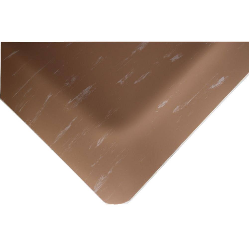 Marbleized Tile Top Anti-Fatigue Brown Vinyl Commercial Mat U454