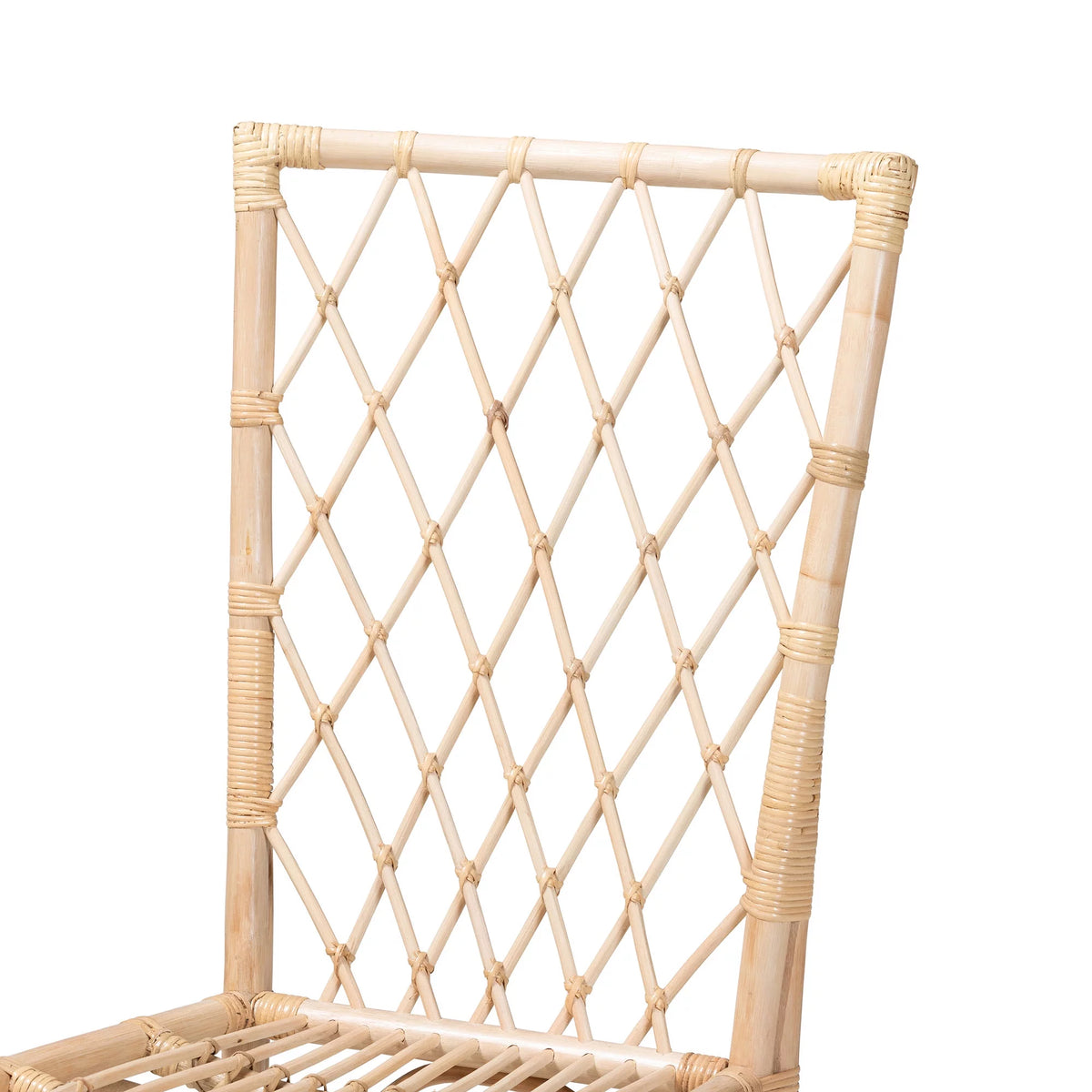 Natural Brown Rattan 2-Piece Dining Chair Set Y88310