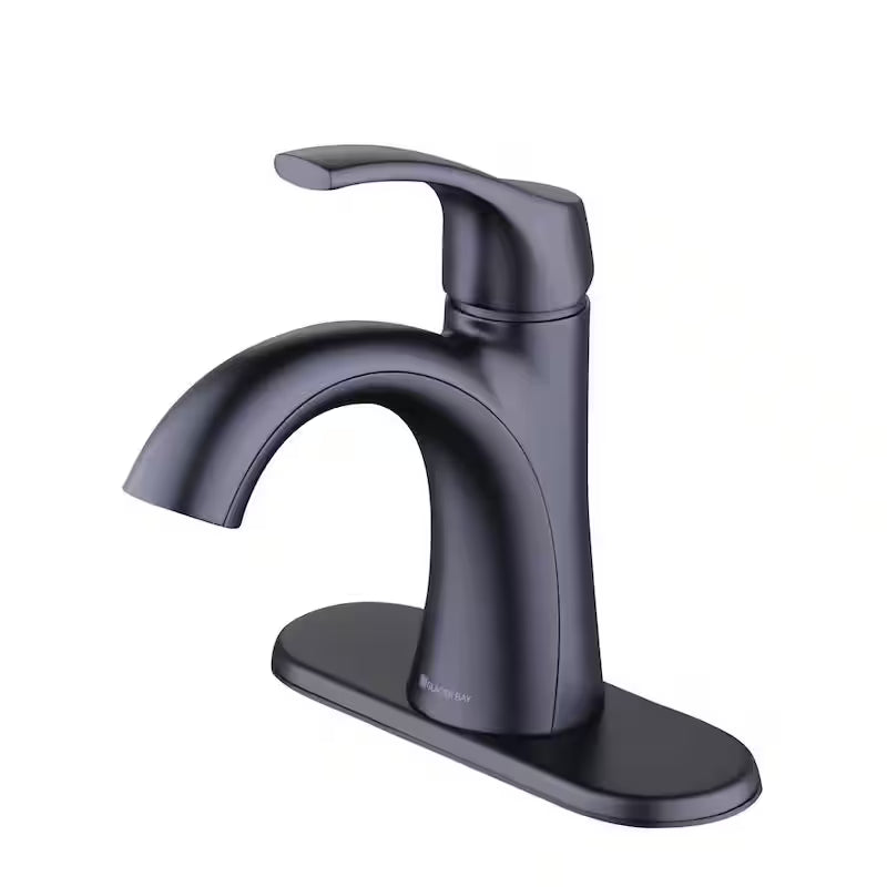 Single Handle Single Hole Bathroom Faucet Matte Black Y8594