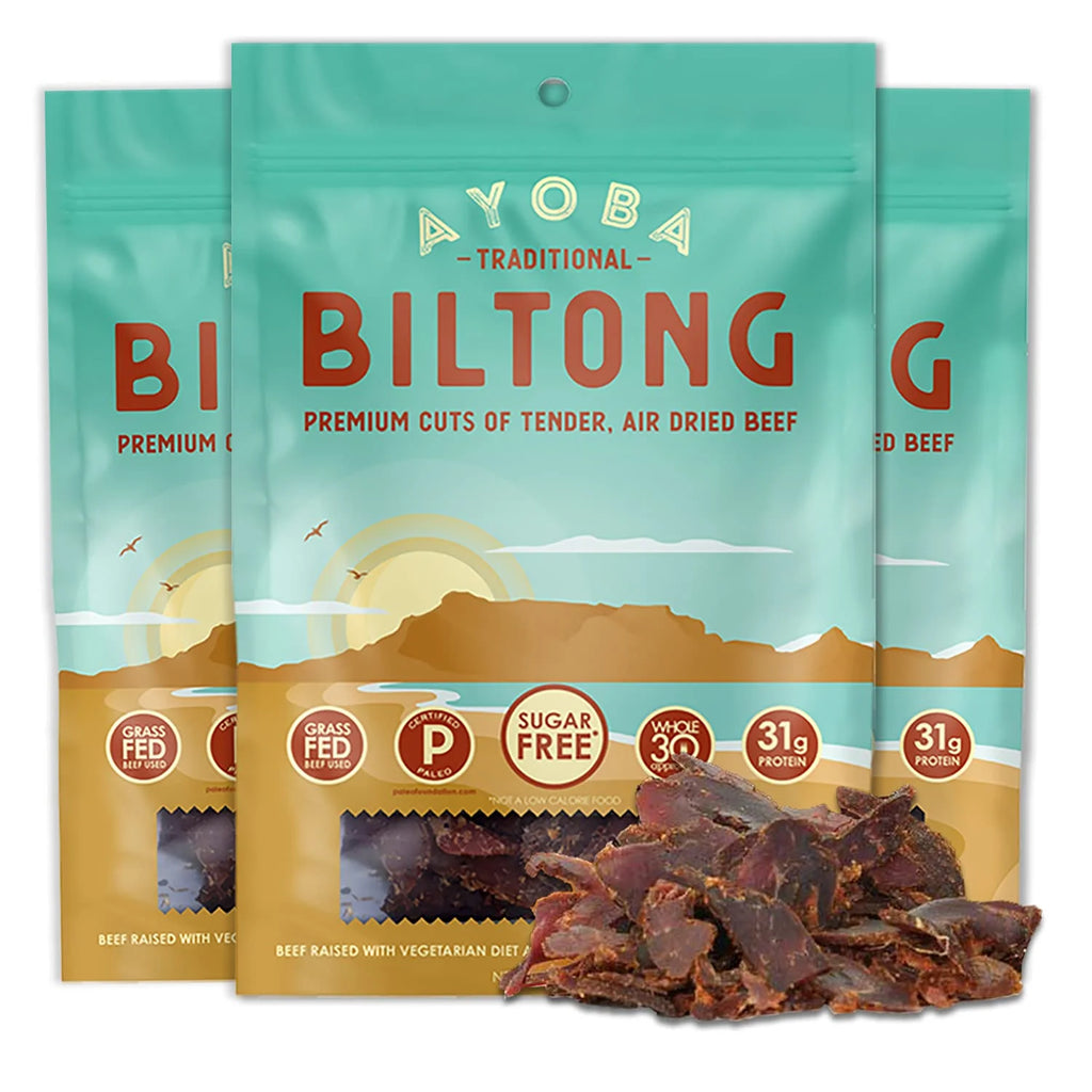 Grass Fed Beef Biltong Slices 2 Ounce Pack of 3 E4893