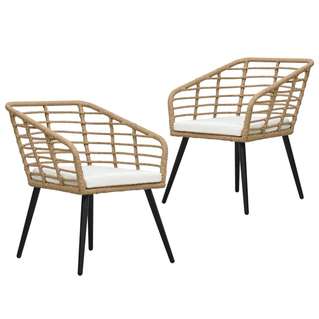 2 Piece Poly Rattan Outdoor Dining Chair Set G42099