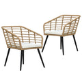 2 Piece Poly Rattan Outdoor Dining Chair Set G42099