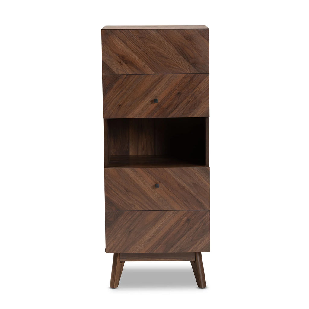 Walnut Brown Wood Storage Cabinet S5300