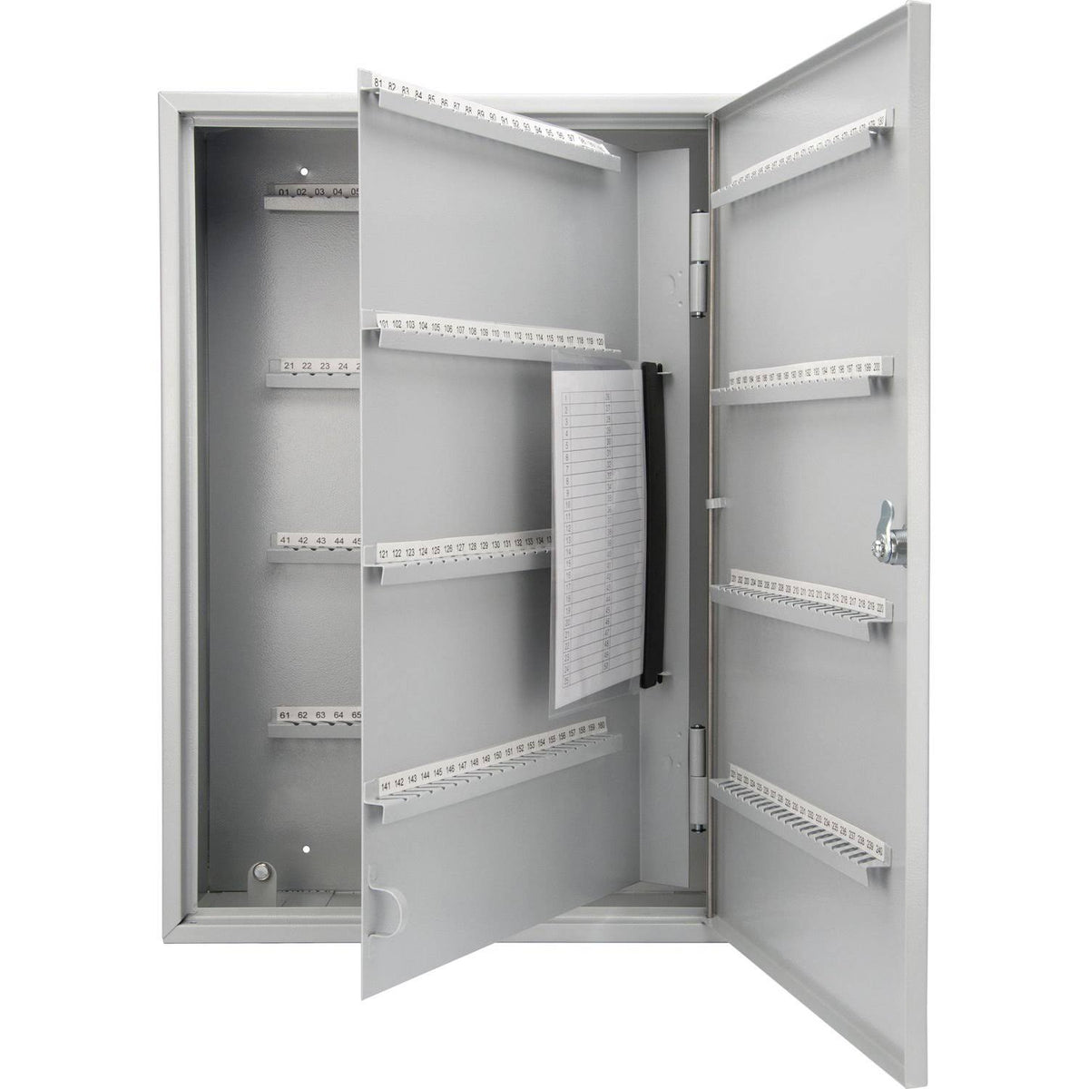 Steel Key Cabinet with 160 Hooks, Gray R275