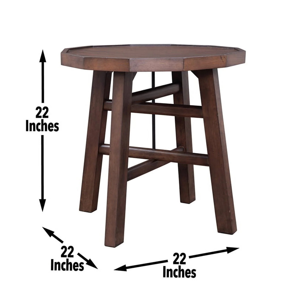 Burnt Caramel Finish Wood End Table D3158