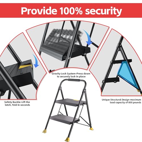 Foldable 3 Step Ladder with Handrails 800Lbs X7338