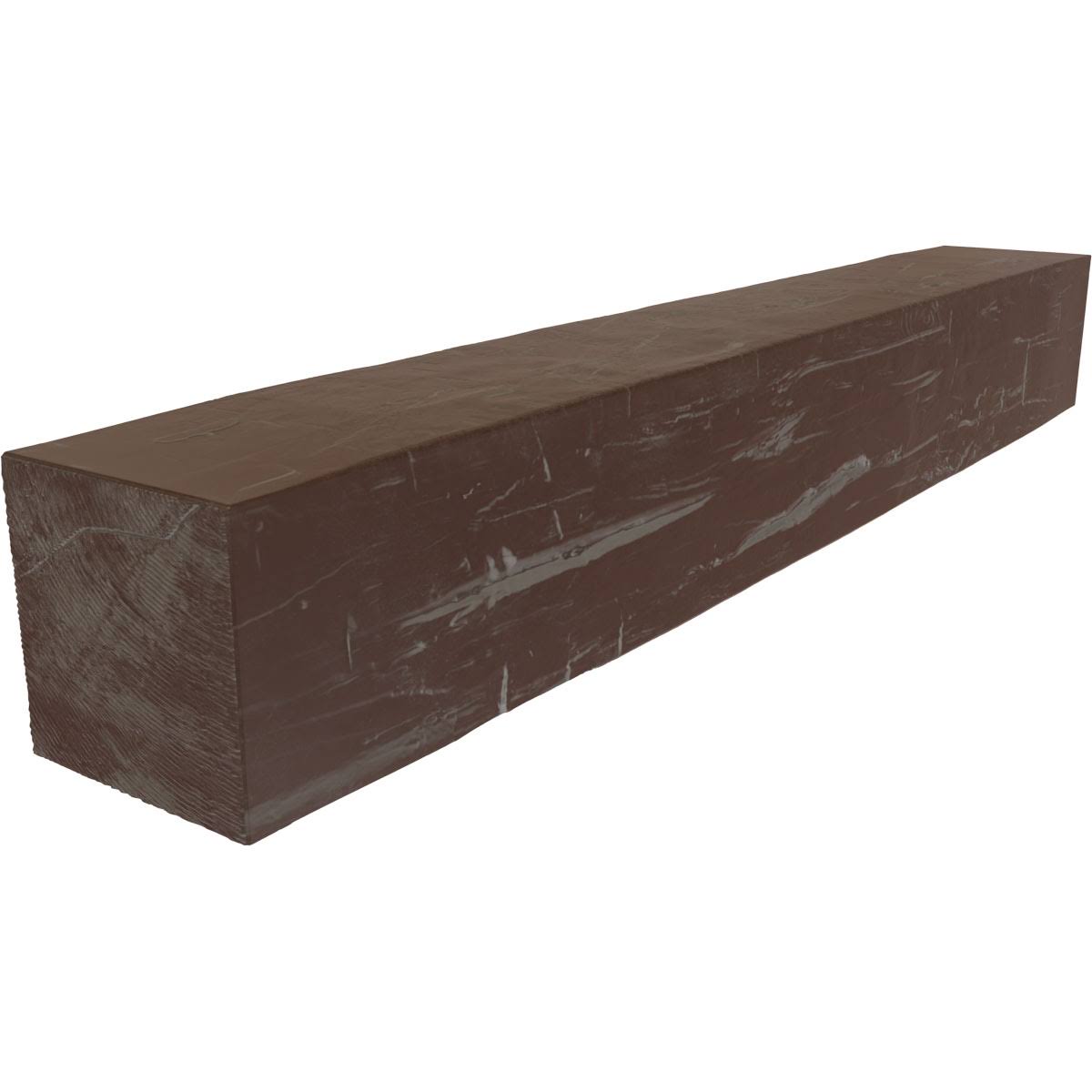 Hand Hewn Faux Wood Fireplace Mantel, Aged Pecan C18876