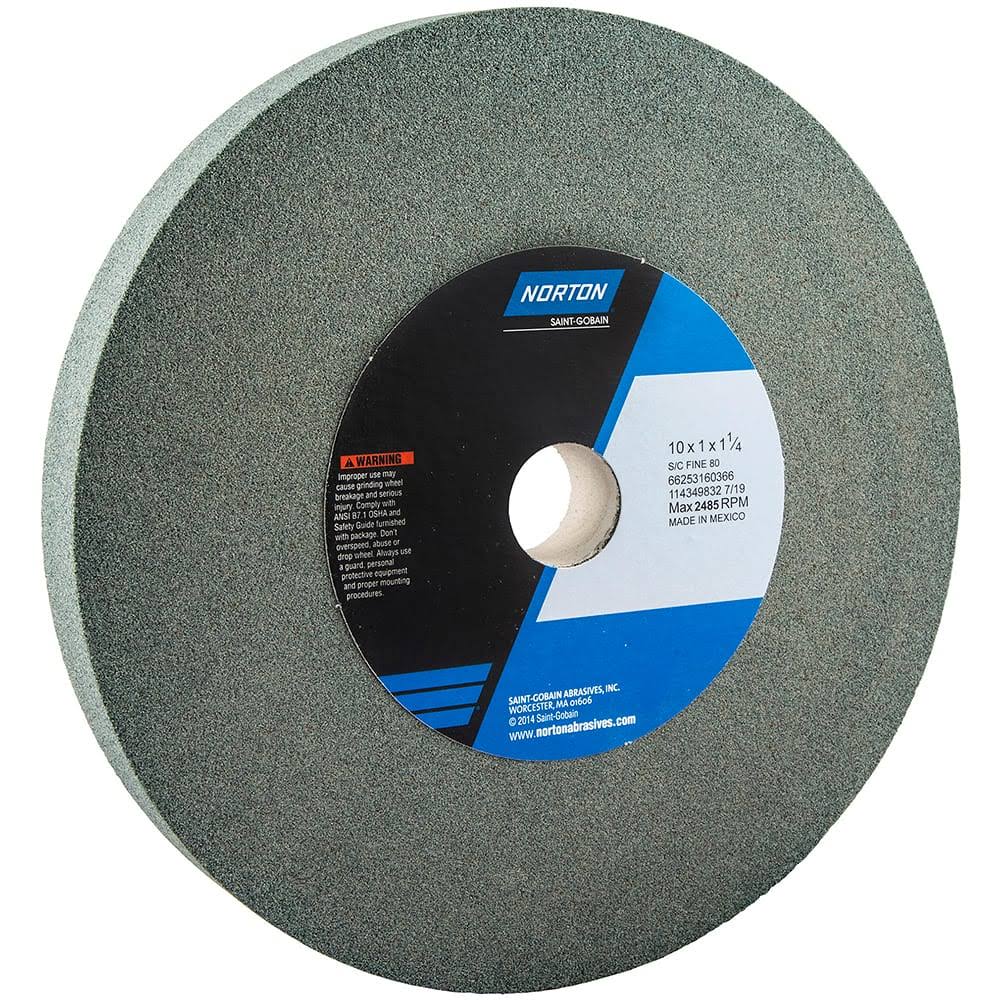 10x1x1-1/4 in. Silicon Carbide Bench and Pedestal Wheels, 80 Grit W255869
