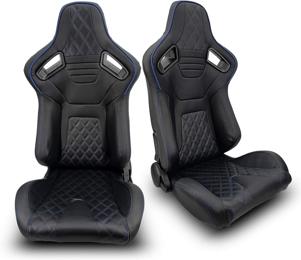 1 Pair Black PVC Racing Bucket Seats C93627
