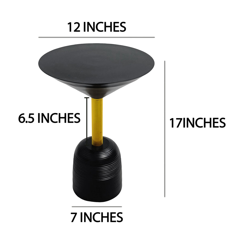 Round Black Side End Table W835539