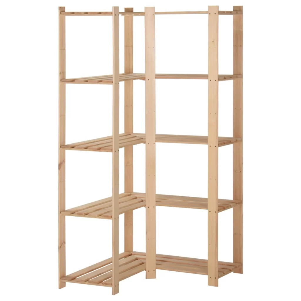 5-Tier Solid Wood Pine Corner Rack A19239