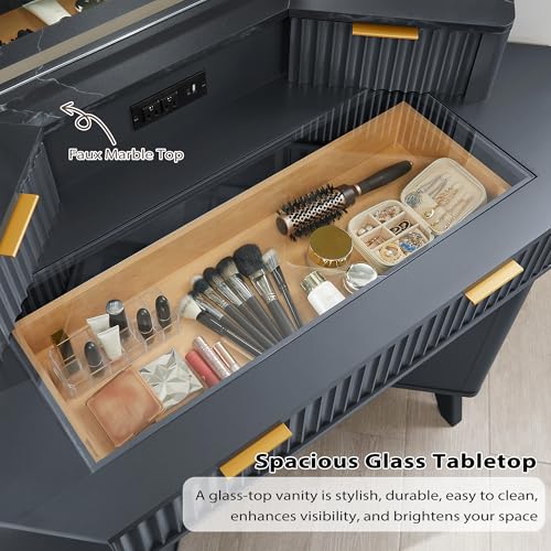 48" Makeup Vanity Desk with 3 Way Mirror and Lights Q9734