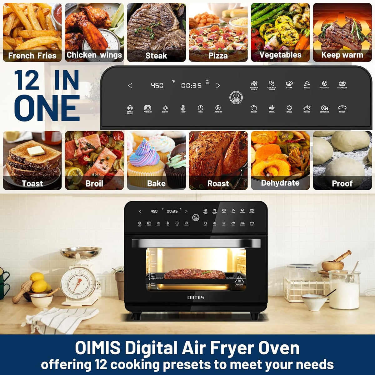 Black 26.5QT Air Fryer Combo Toaster Oven L2224