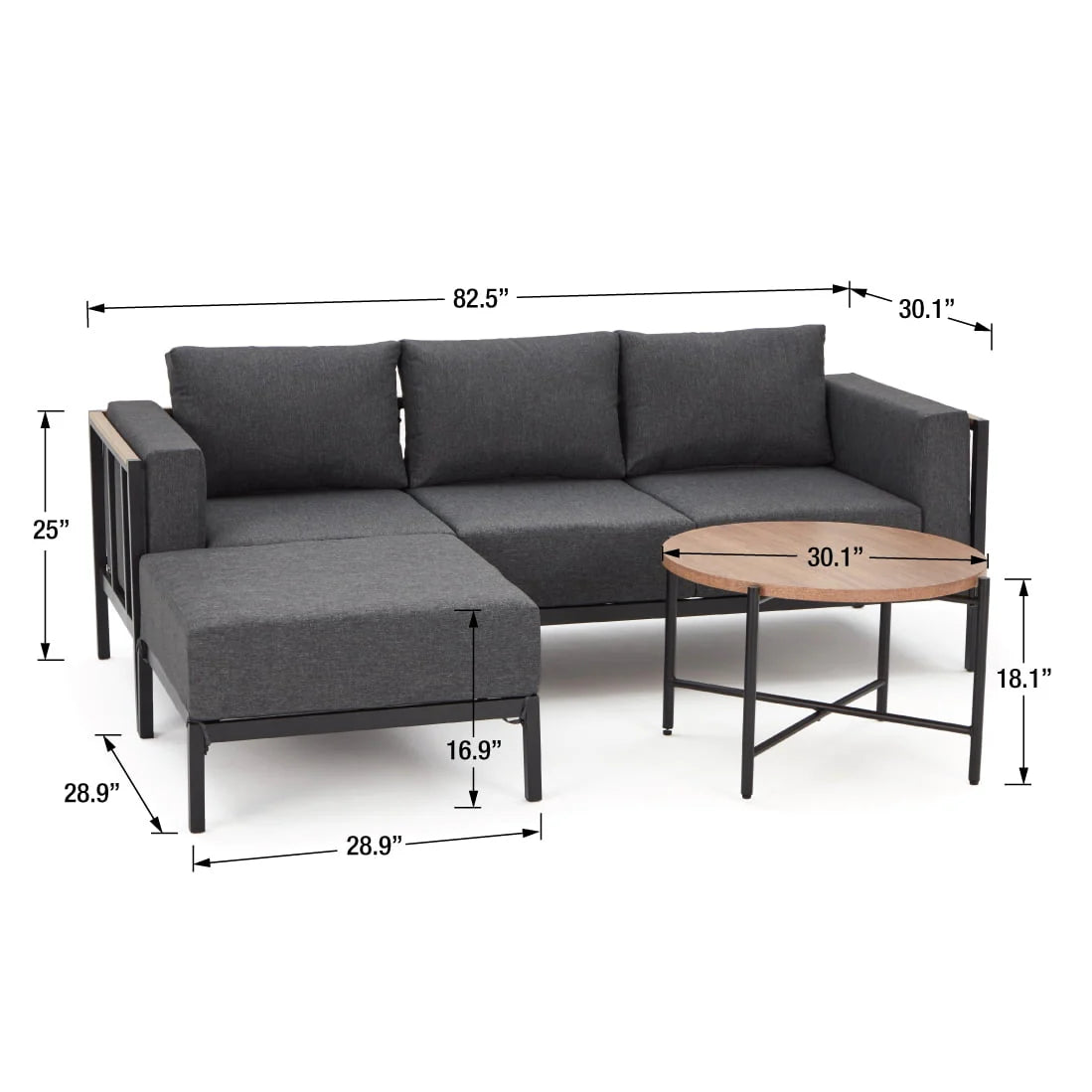 4 Piece Cushion Sectional Set P79736