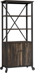 Bookcase with Doors, Carbon Oak Finish A808