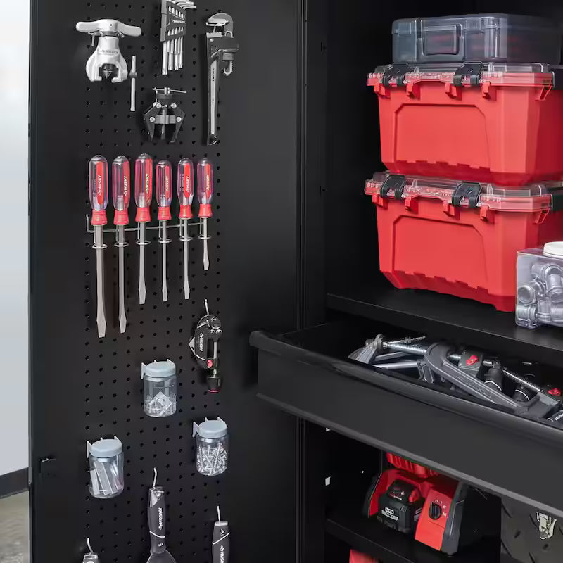 7 Piece Heavy Duty Welded Steel Garage Storage System in Black C221353