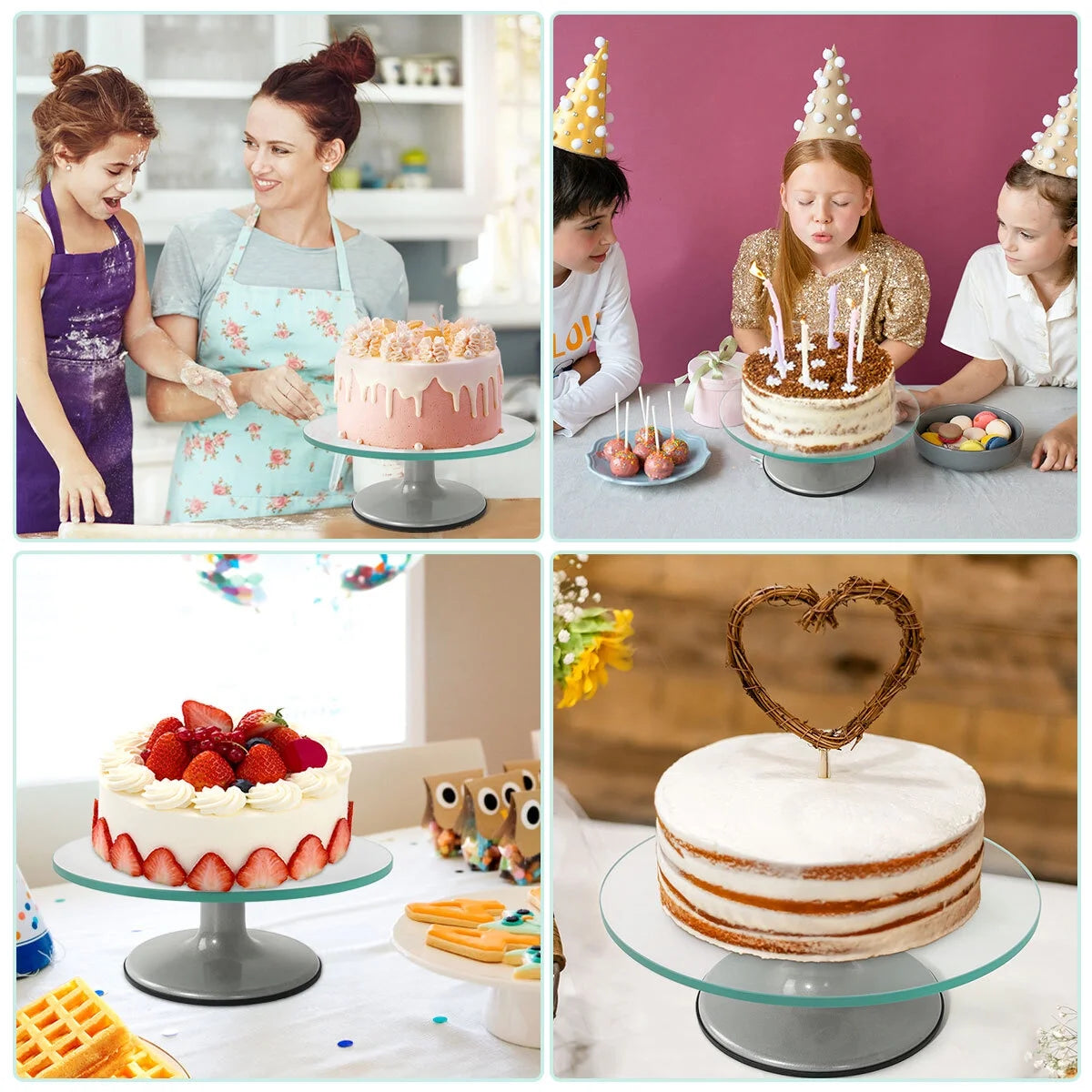 12" Glass Rotating Cake Stand U3545