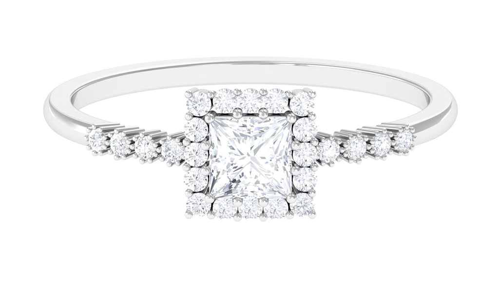 925 Sterling Silver Moissanite Engagement Ring Y4314