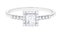 925 Sterling Silver Moissanite Engagement Ring Y4314