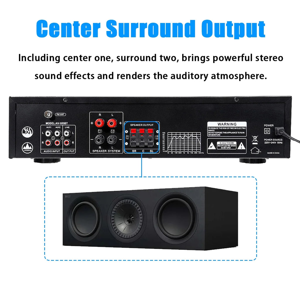 4000W Bluetooth Surround Sound Audio Power Amplifier Y122875