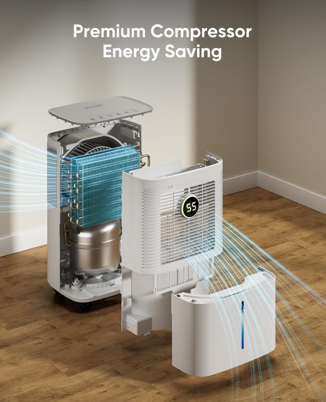 34 Pint Dehumidifier with Drain Hose, White Q96677
