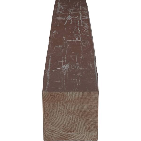 Hand Hewn Faux Wood Fireplace Mantel, Aged Pecan C18876