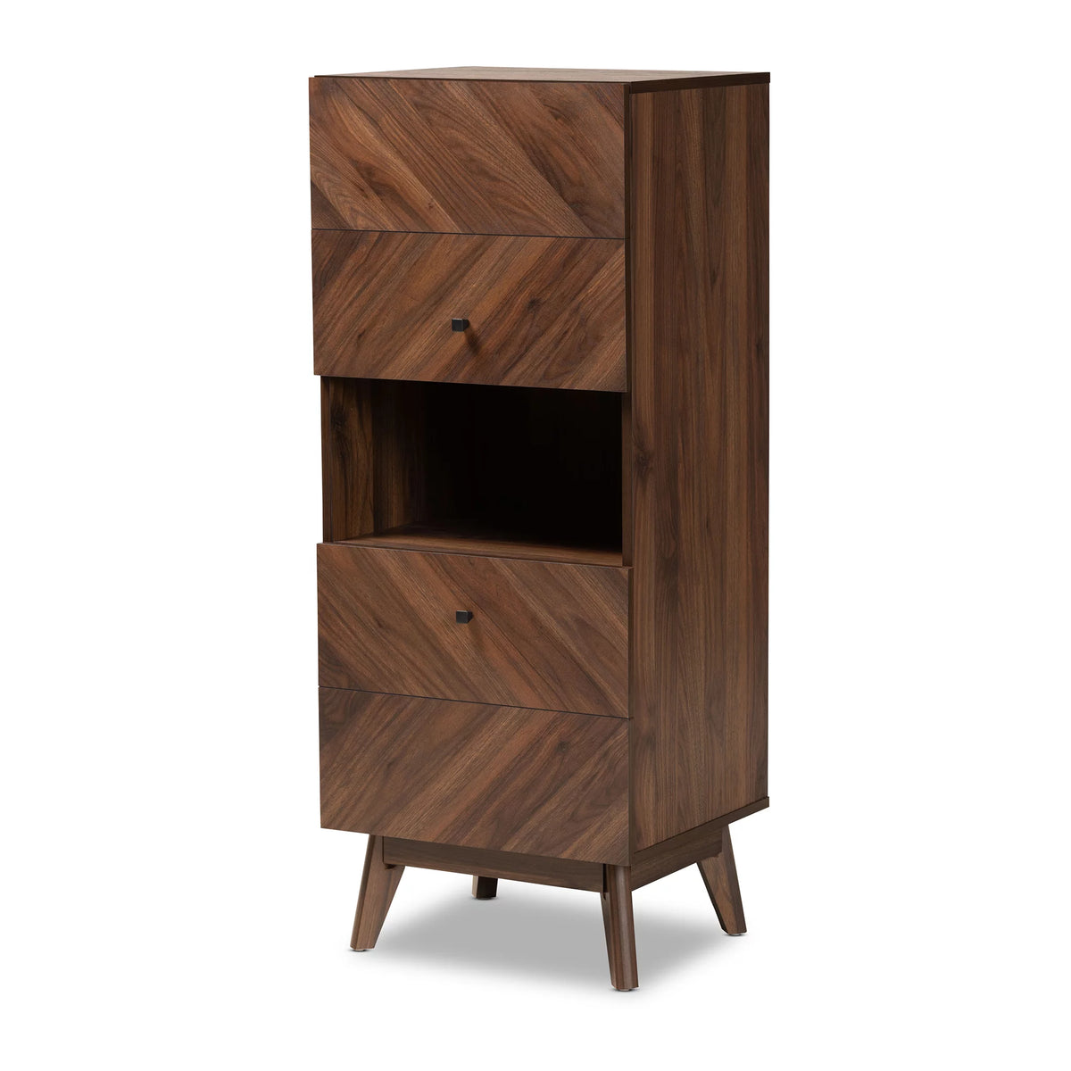 Walnut Brown Wood Storage Cabinet S5300