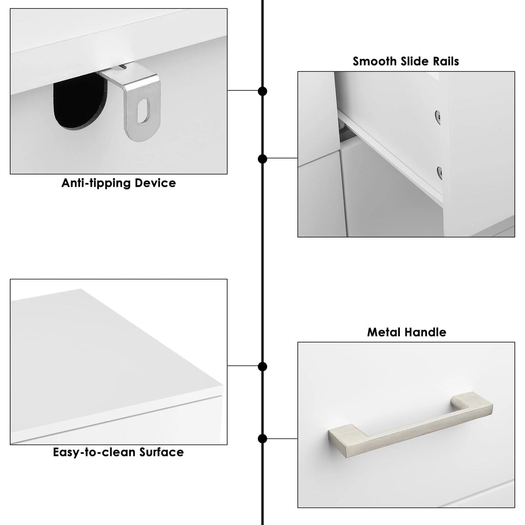 White 6 Drawer Wood Dresser Y6210