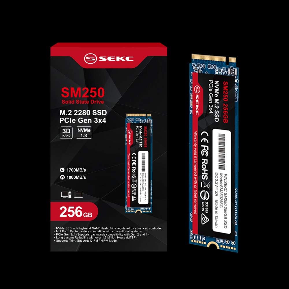 256GB NVMe M.2 2280 PCIe Gen 3x4 Internal SSD Pack of 2 E8478