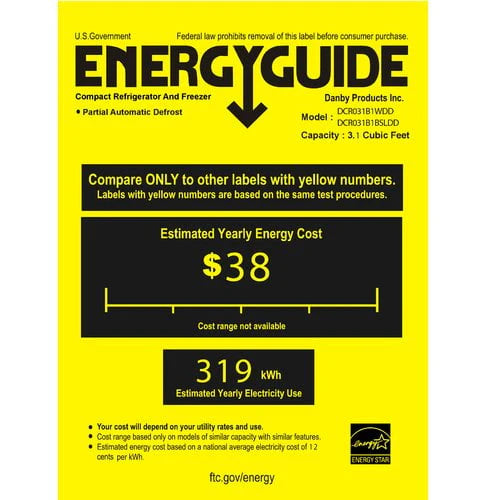 3.1 Cu ft 2-Door Compact Refrigerator Q611