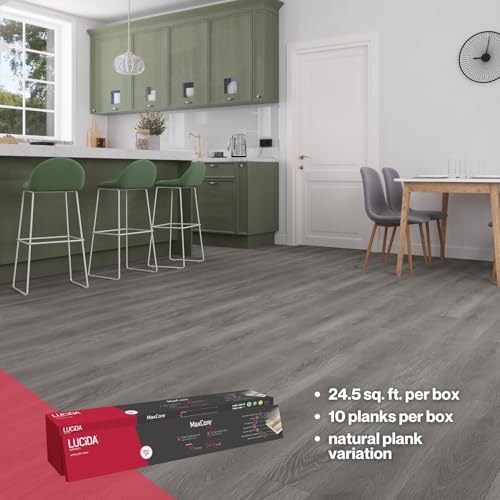 7. 5/16"x48" 5mm Thick Interlocking Click Lock Waterproof Luxury Vinyl Flooring Planks X6722