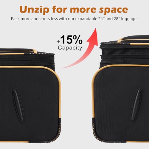 4 Piece Set Expandable Spinner Softshell Luggage W4252