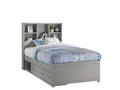 Twin Bookcase Bed with Storage Unit in Gray G380