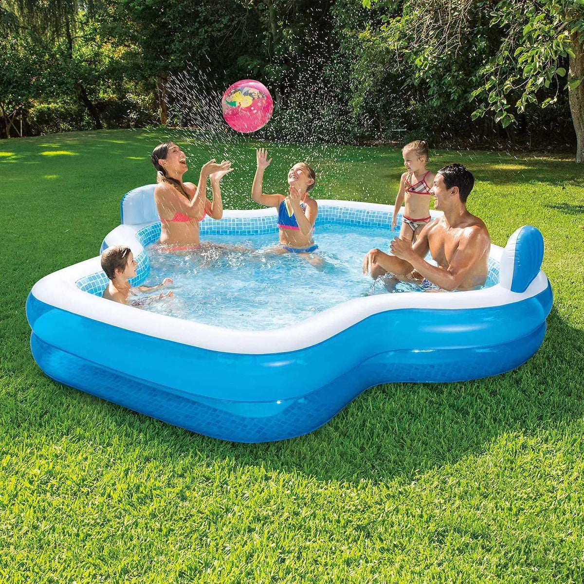 10 Feet Long Inflatable Pool with 2 Seats V349208