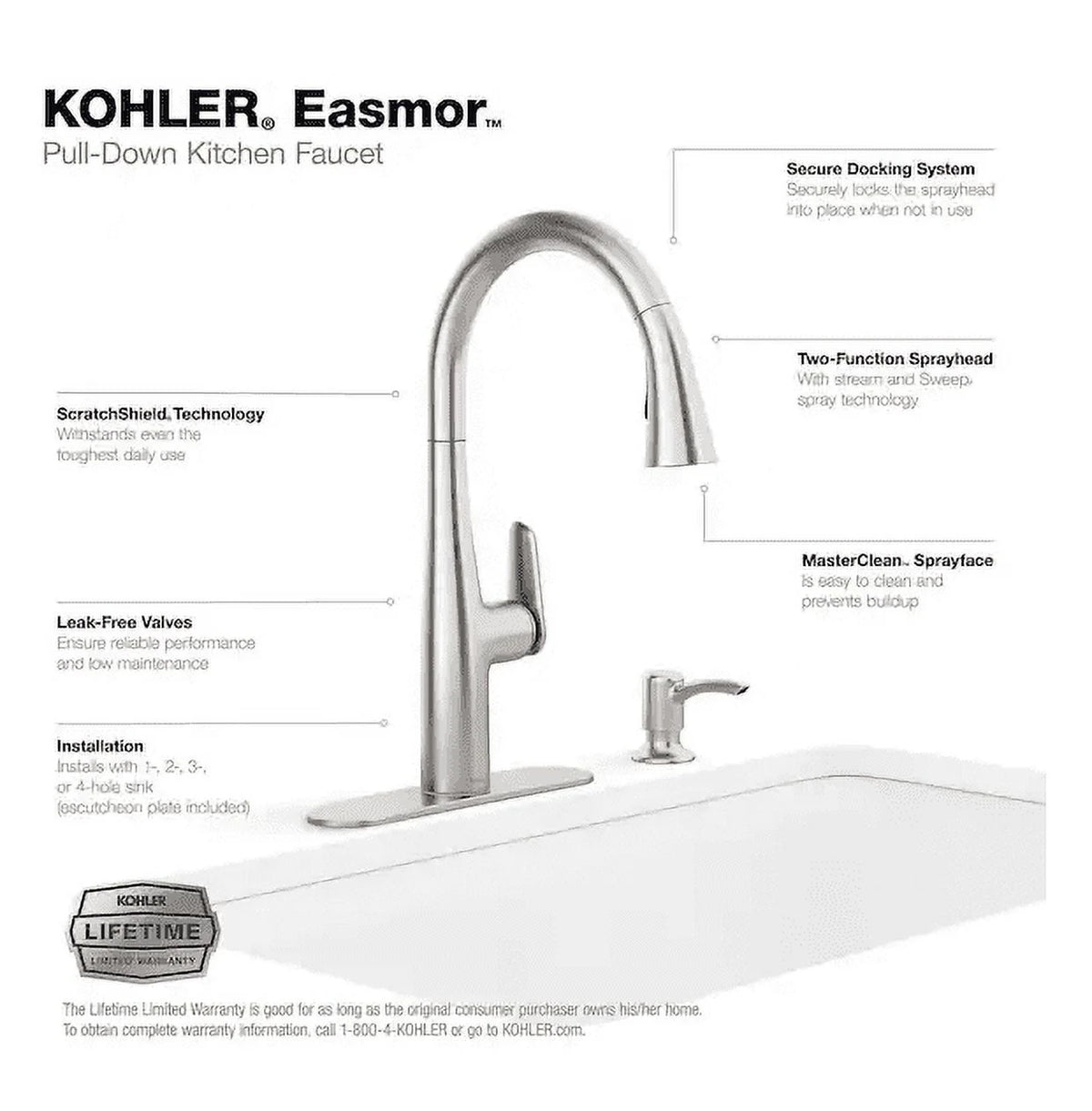 Pull Down Sprayer Kitchen Faucet Stainless V791546