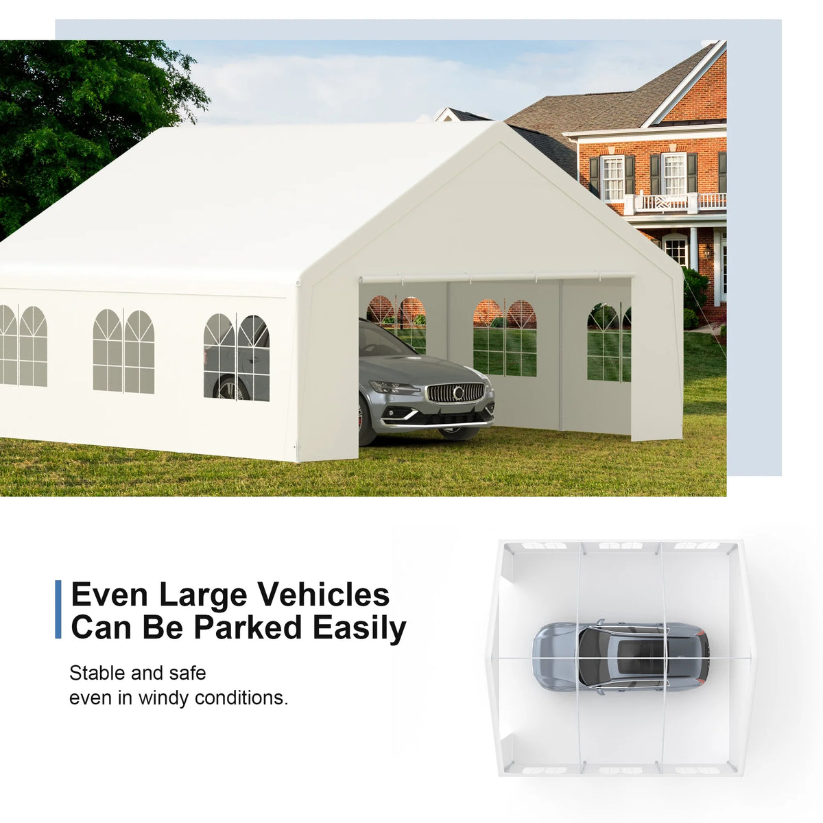 20x20ft Waterproof Carport Canopy Q937