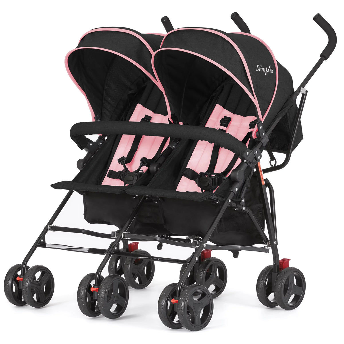 Lightweight Compact Double Umbrella Stroller with Storage Basket and Adjustable Canopy W5509