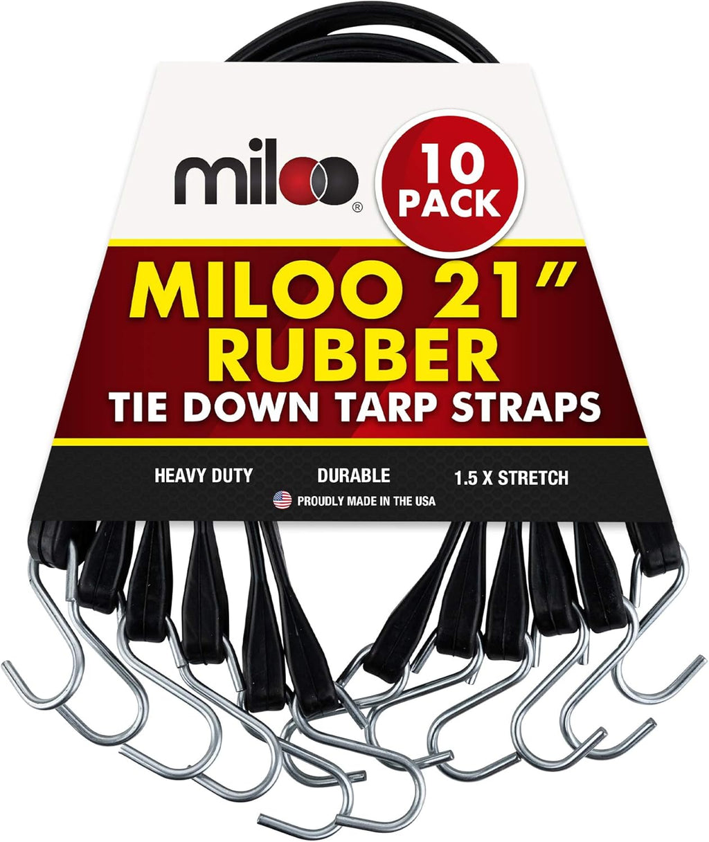 50 Pack Rubber Tarp Straps 31 Long EPDM with Crimped Hooks Bungee Cords S165