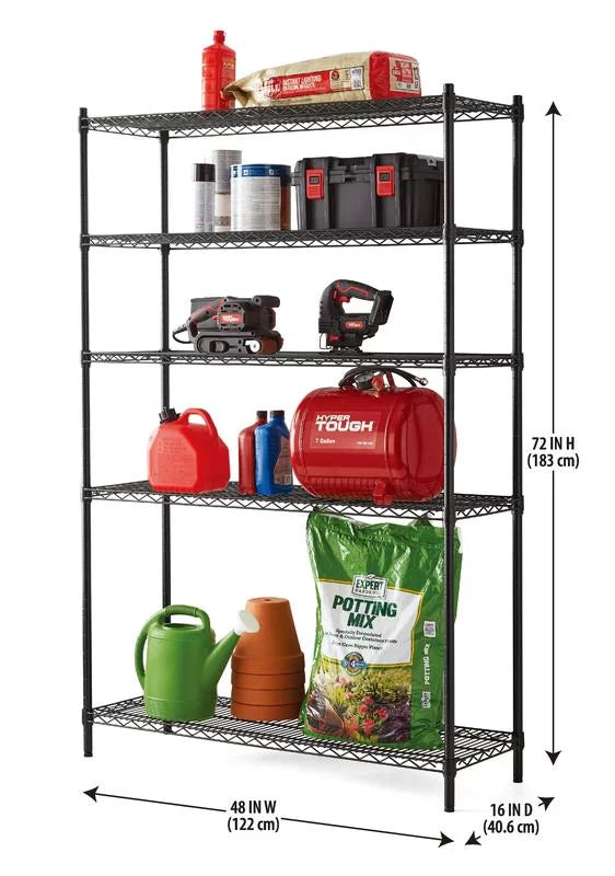Black 5-Tier Wire Shelf I5120