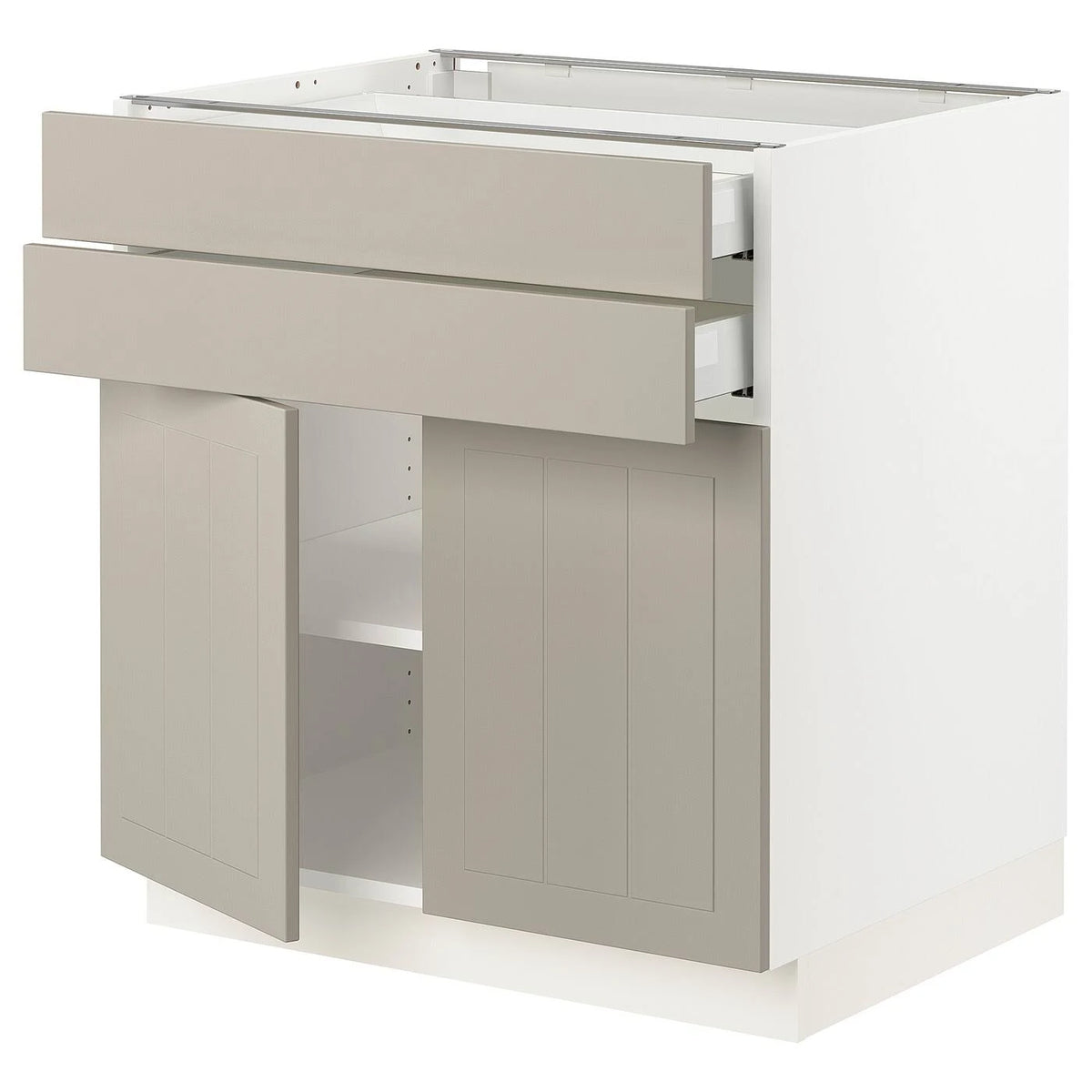 White 2 Door 2 Drawer Base Cabinet V87190