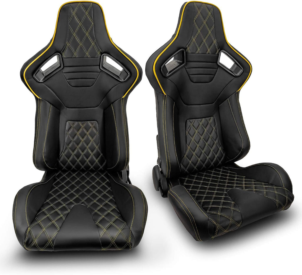 1 Pair Black PVC Racing Bucket Seats C93627