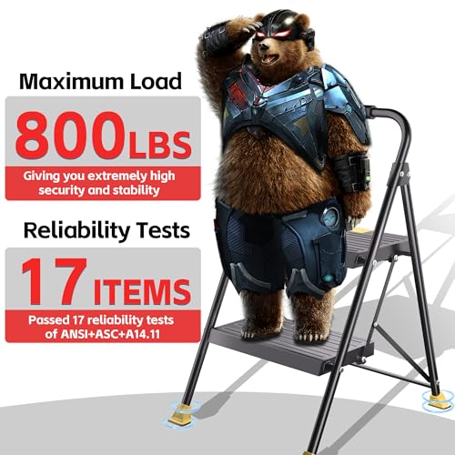 Foldable 3 Step Ladder with Handrails 800Lbs X7338