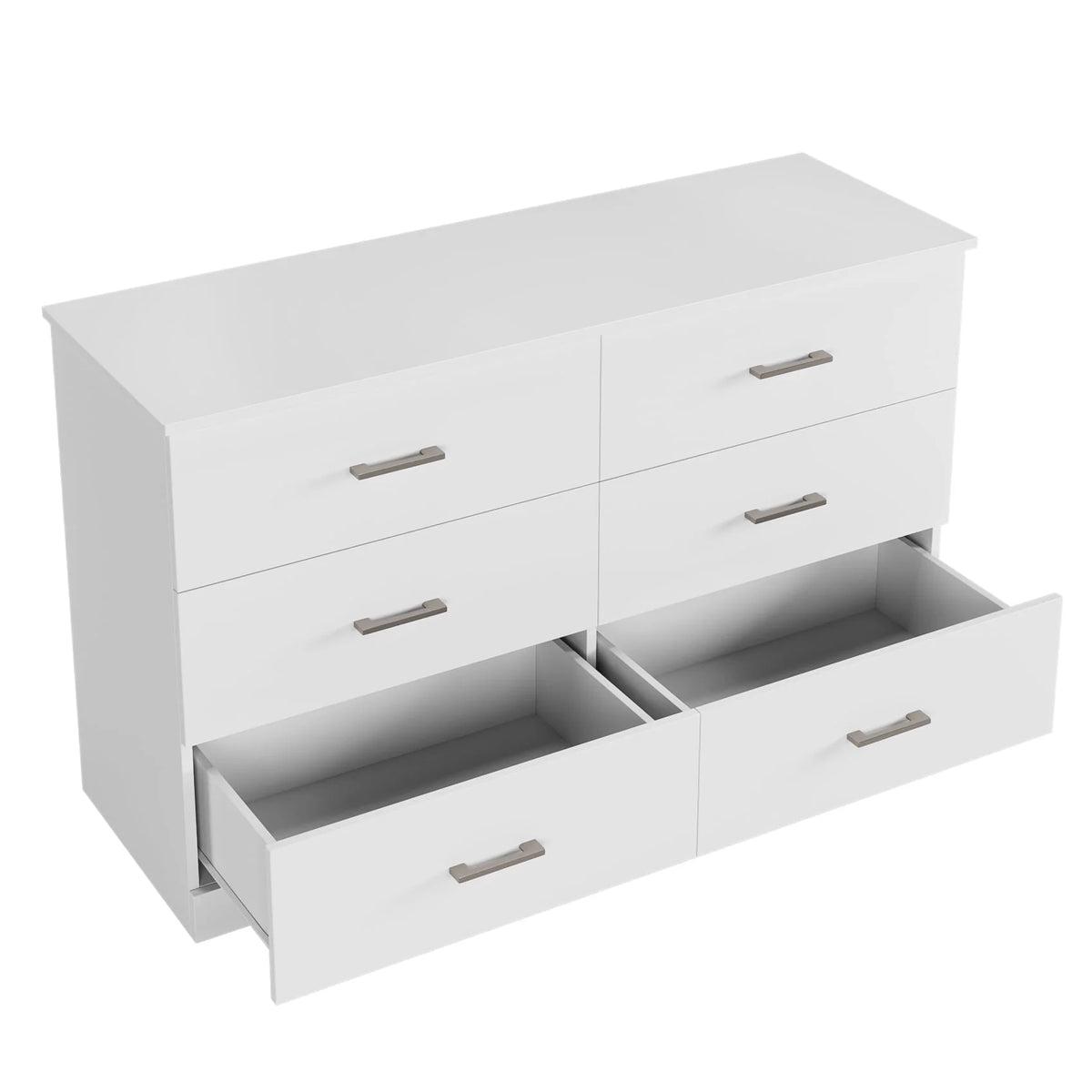 White 6 Drawer Wood Dresser Y6210