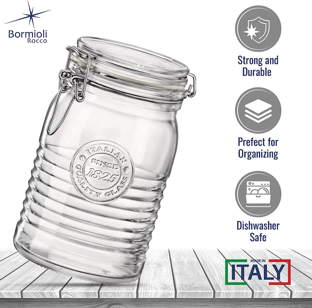 Set Of 3 Glass Jars with Airtight Hinged Lid Z774290